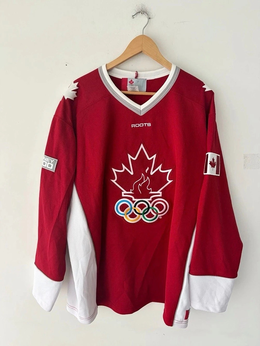 2000 Roots Sydney Olympics Canada Hockey Men’s Jersey Size XL
